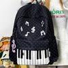 Zaino scolastico Zaino scolastico per studenti giapponesi Zaino con pois a tasti di pianoforte Zaino scolastico per studentesse Grande capacità Versatile Stile college Zaino da viaggio