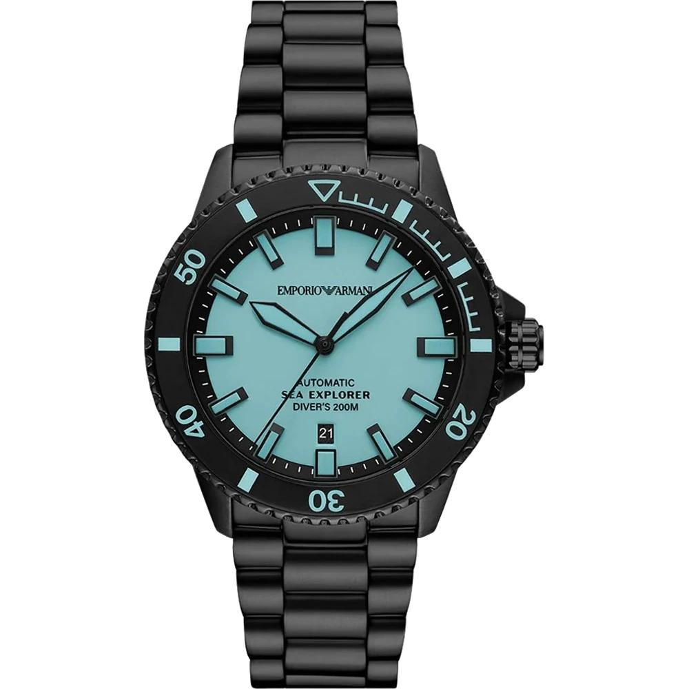Emporio Armani Sea Explorer Light Blue Stainless steel Black Men s Automatic Watch AR60084 светло-синий