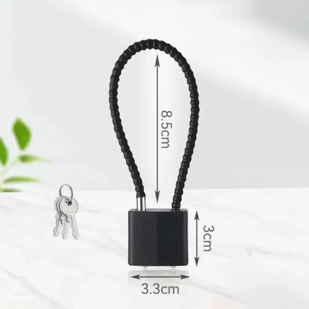 Multi-function Wire Rope Padlock with 3Pcs Keys Steel Cable Anti-theft Cabinet Lock Cabinet File Cabinet Long Padlock Lock black-20cm
