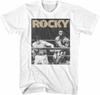 Koszulka z grafiką z filmu Bokserski Mecz Rocky One, Biała bawełniana koszulka unisex z krótkim rękawem