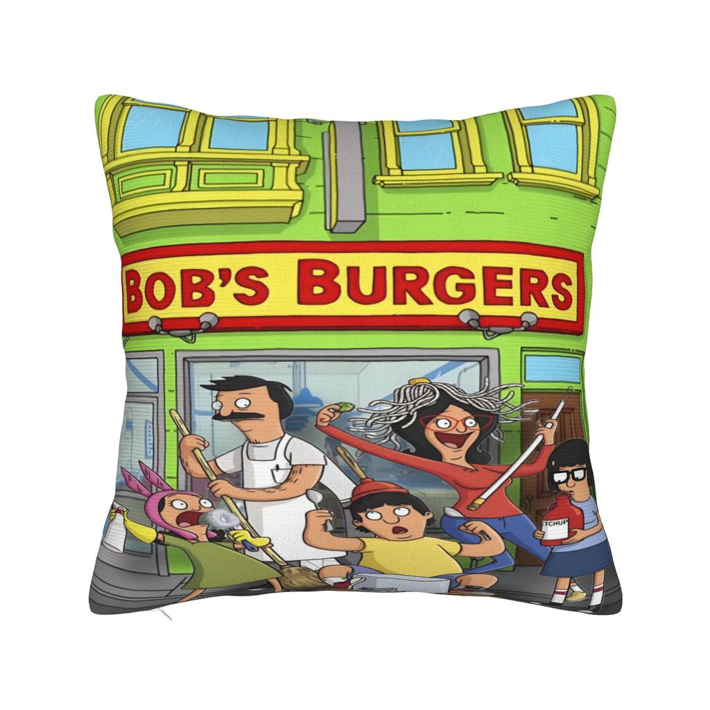 B-Bob Burgers Thanksgiving Pillowcase Cushion Cover  Pillow Covers Soft and Sweet Chair Decorations Zipper Multiple Sizes