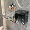 Wall-Mounted Transparent Bathroom Organizer: Cotton Swab Box, Mirror Cabinet, Cotton Pad Holder, and Lipstick Display Rack