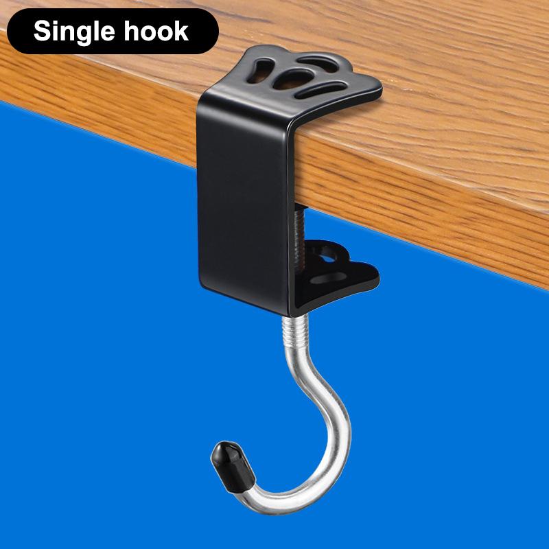 Justerbar Krok för Skrivbordskant Crown Metall Hängkrok Headset Skrivbordshängare Bordsida Hängande Förvaringsställ Stansfri Universalkrok