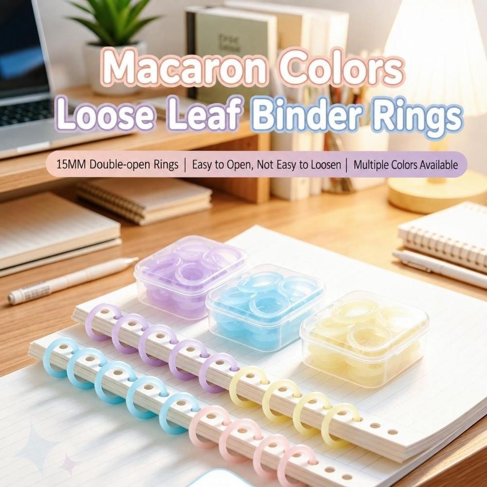 20Pcs 15mm Binder Rings Plastic Notebook Binding Rings Book Paper Rings Clips DIY Scrapbook Journal