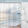 Beach Sunset Shower Curtain Ocean Waves And Sand Tropical Coast View Serene Bathroom Art Water Resistant Fabric Coastal Theme