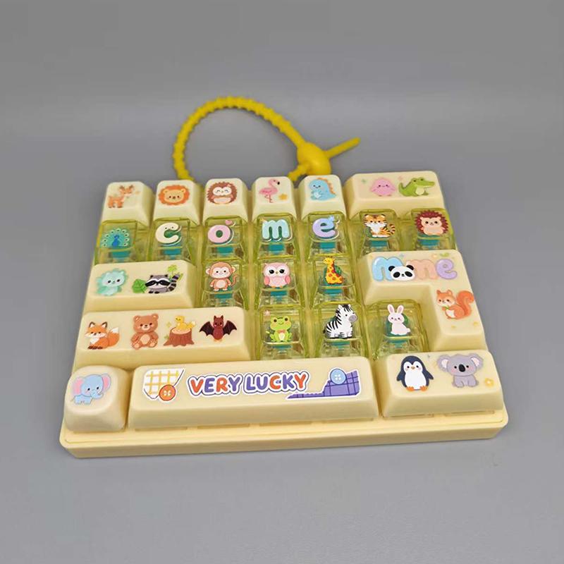 Purple Fidget Keyboard Toy Cute Animal Shape Stress Reduction Gadget for Home Office Daily Use