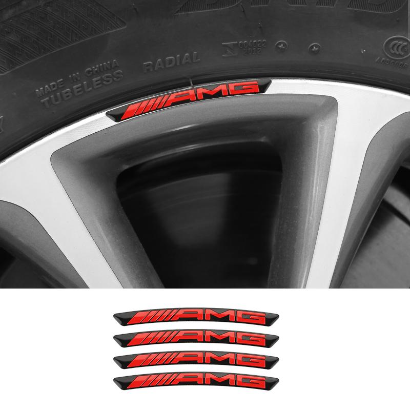 4pcs Aluminium Alloy Car Wheel Hub Stickers For Benz AMG Brabus Carlsson W203 W204 W205 W211 W212 W213 W214 W220 W221 W222