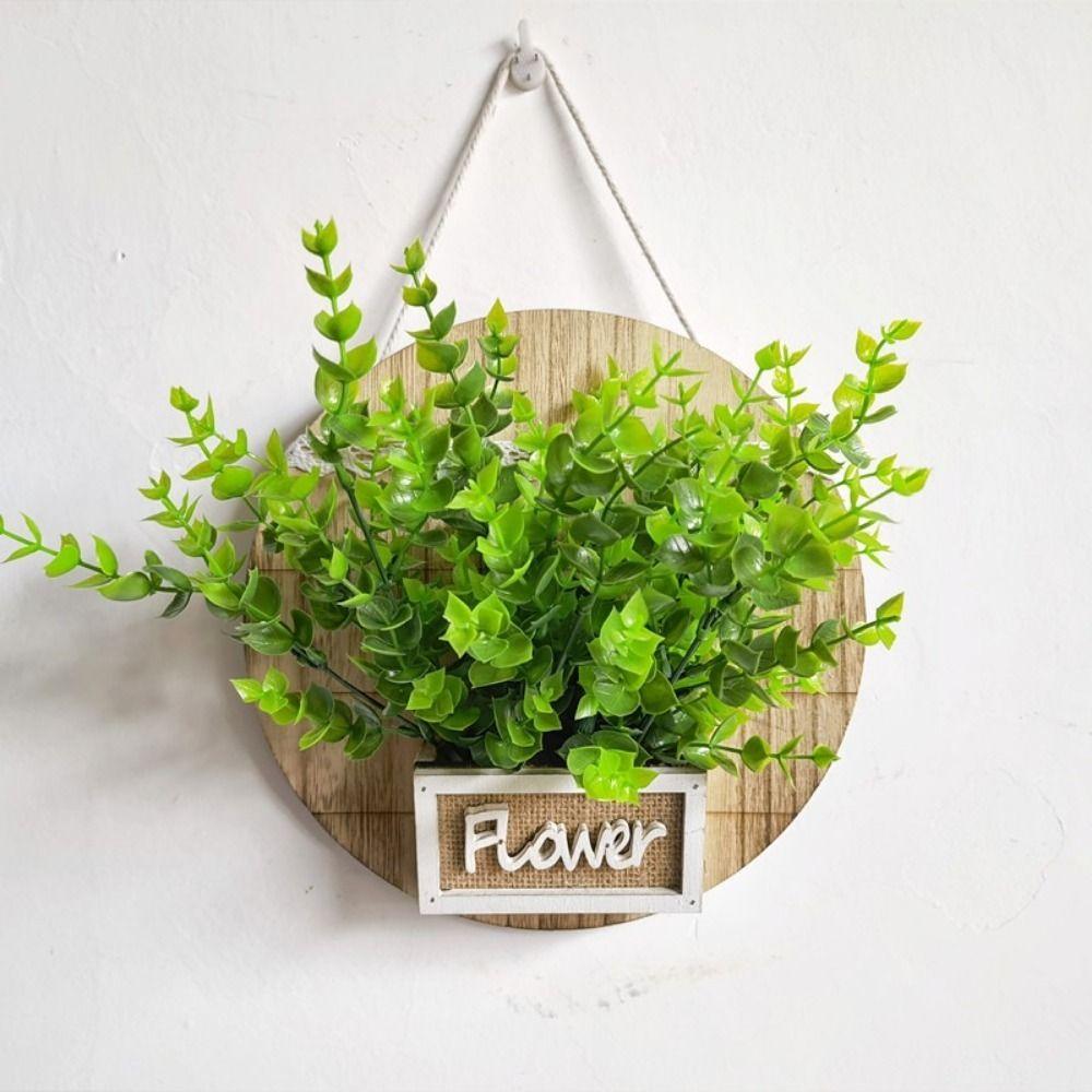 Creative Wood Wall Decoration Flower Basket Wall Mounted Decorative Wall Hanging Flower Pots Round Dried Flower Basket Garden