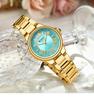 CURREN 9091 Women's Quartz Watch Fashion Simple Elegant Rose Gold Analog Display Steel Strap Wristwatch for Ladies Clock Gift