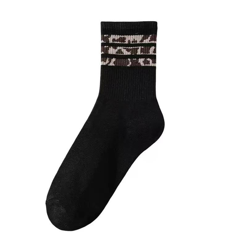 10-1 Pairs Sports Socks, Leopard Print Pattern Maillard Series, Soft and Comfortable Fashionable Wearing, Long Leg Socks, Mid Leg Socks