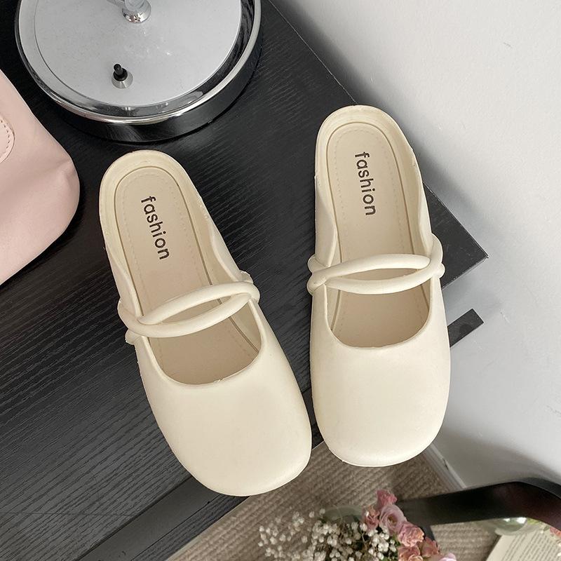 2024 Factory Direct Delivery of New Daily Casual Home Outwear Lightweight Women's Half Cool Slippers PVC Pointed Slippers
