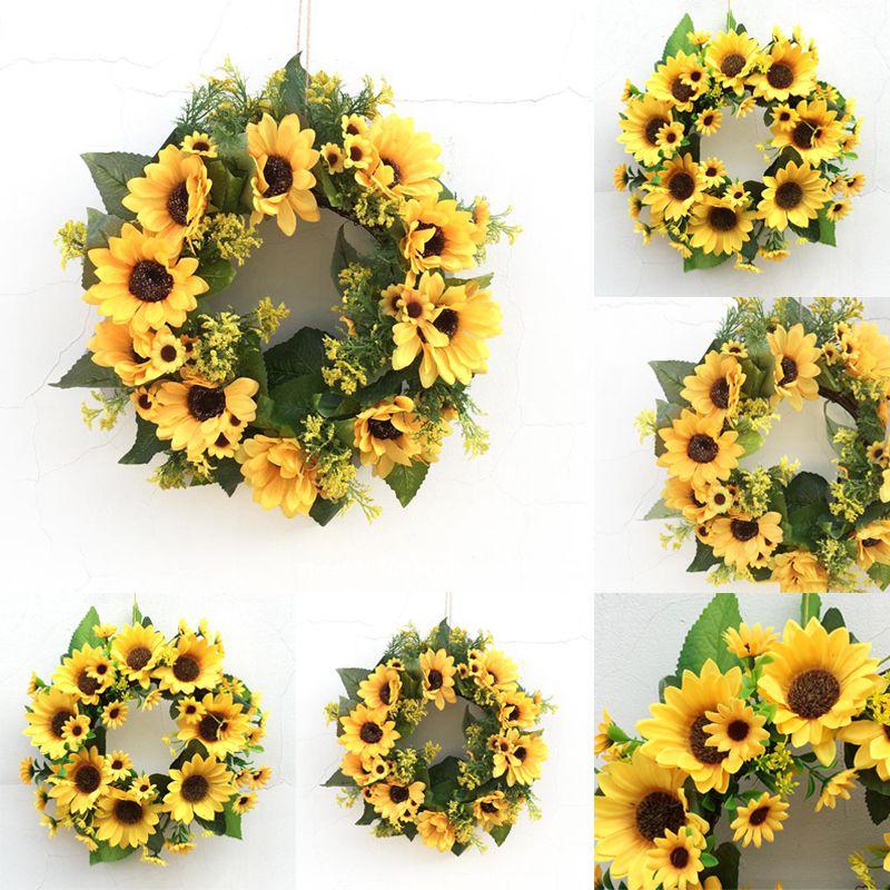 Elegant Artificial Sunflower Wreath Garland For Weddings And Party Decorations