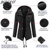 BITCED Lightweight Trench Coat Mid-Length Hooded Jacket Long Sleeves Fitted Waist Outdoor Rainproof Clothing
