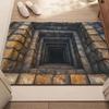 Brick and Stone Hole 2D Printed Door Mat Living Room Bedroom Kitchen Entrance Carpet Visual Hole Home Decoration Floor Mat