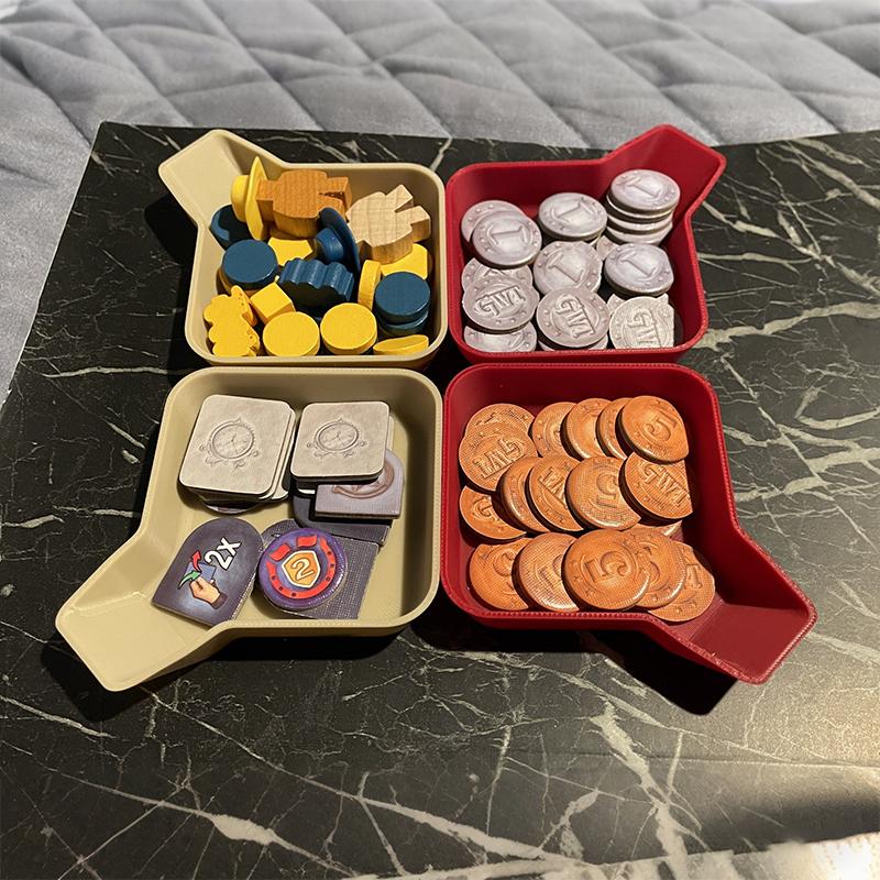 2/4Pcs Colorful Game Chip Trays Game Component Stands Game Coins Storage Tray Home Sorting Tray Portable Home Storage