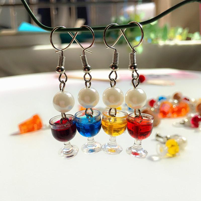 Handmade wine glass earrings