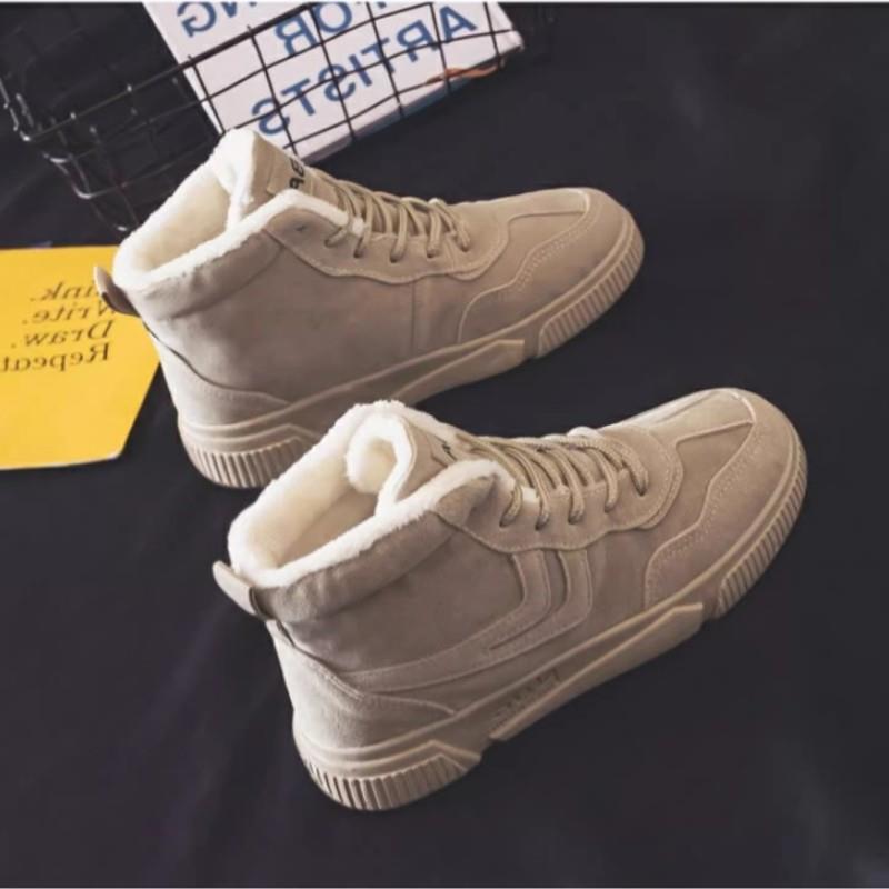 22 Осень-Зима Новые Высокие Снегоступы Короткие Сапоги Короткие Бархатные Хлопковые Ботинки Британские Ботинки Мартина 35 хаки