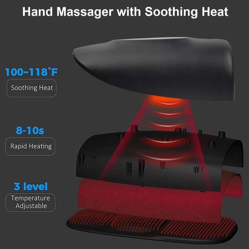 Practical Hand Massager 3 Massage Mode Electric Hand Massager with Soothing Heat Air Compression Finger Massager