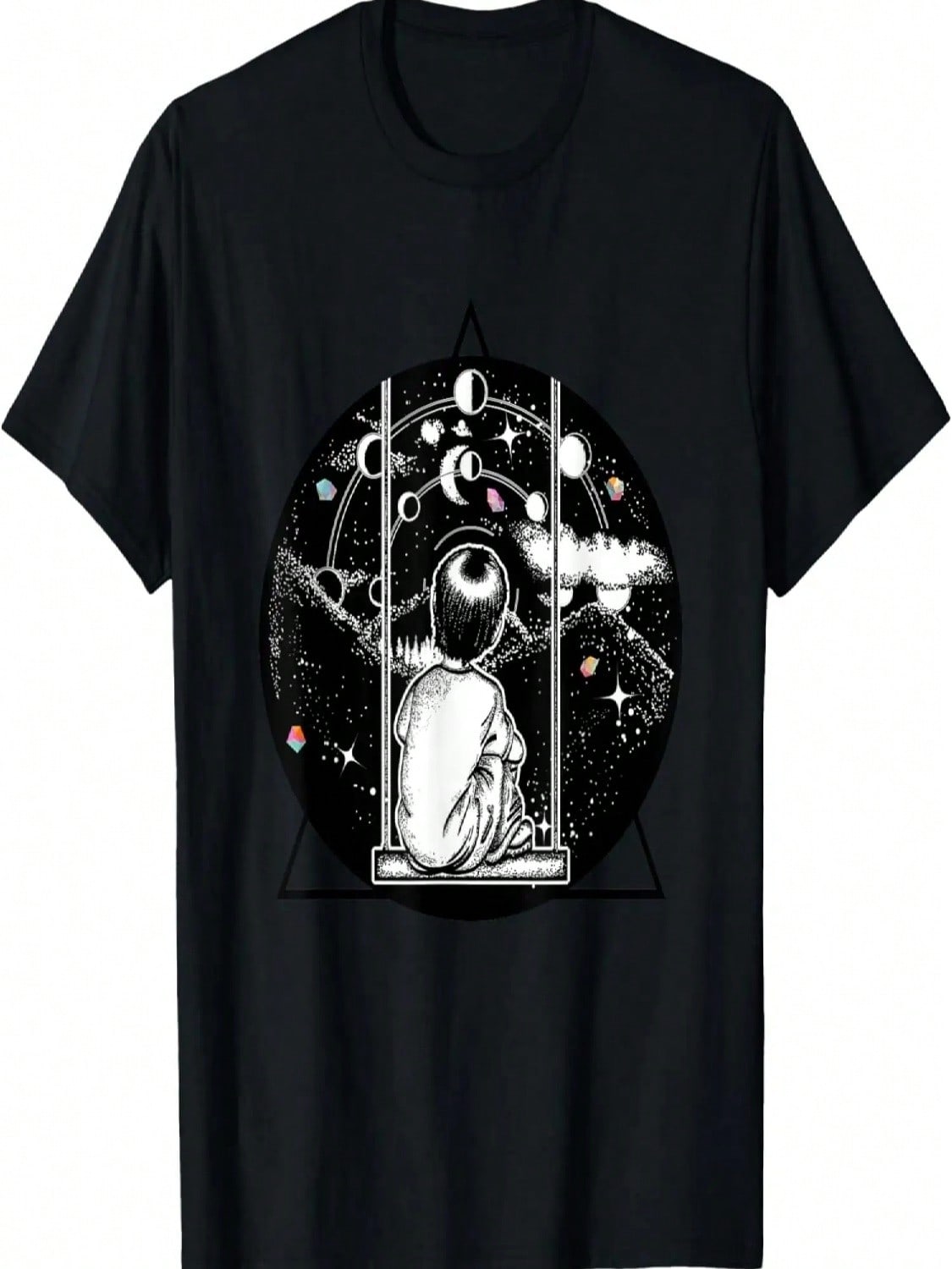 SPACE BOY T SHIRT - SACRED GEOMETRY SHIRTS, Crystals Galaxy S разноцветный