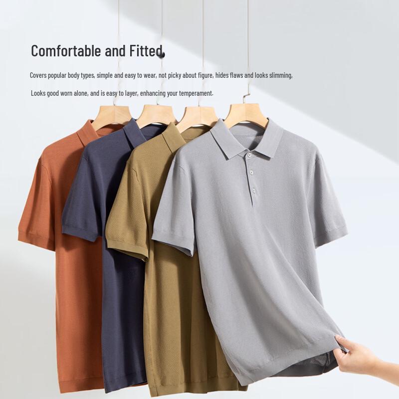 Men's Cooling Silk Blend Short Sleeve Polo Shirt