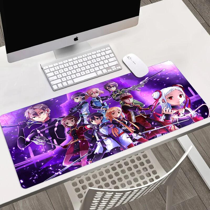 Anime Sword Art Online SAO HD Printing Mousepad Computer Lock Edge Keyboard Mat PC Desk Pad Large Mouse Pad Gaming Accessories