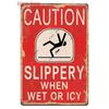 Vintage No Parking Metal Sign, Caution Metal Poster, Warning Slow Down Road Sign, Private Road, Home Decor, WY263