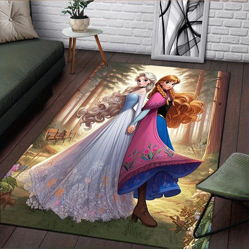 1pc Frozen Pattern Area Rug Soft Flannel Floor Mat for Living Room,Office,Bedroom and Carpet