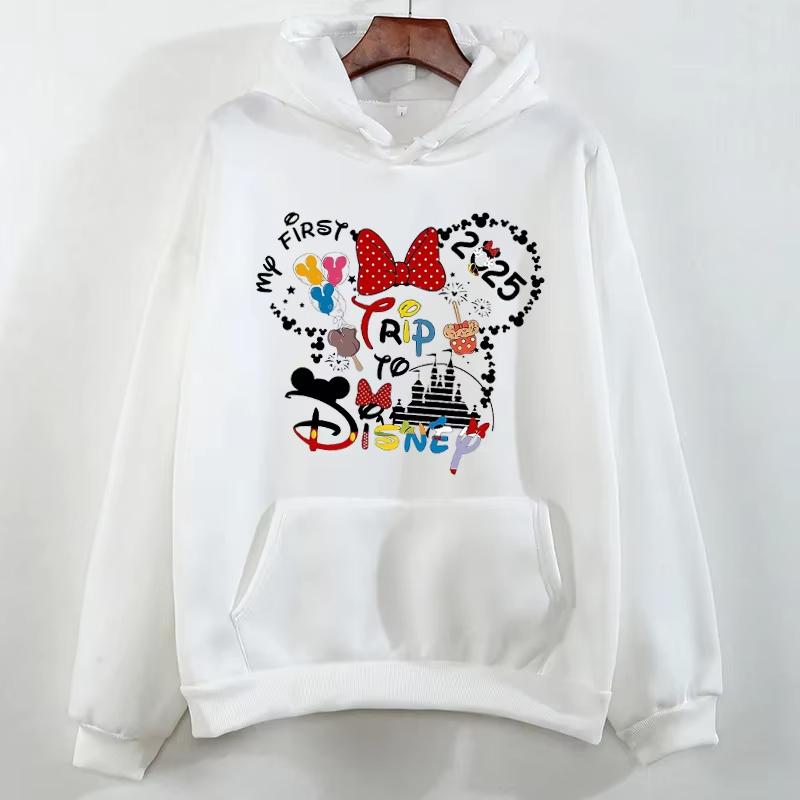 2025 Women's Disney Vacation Family Sweatshirt, Hooded Print Casual Sweatshirt, Fashionable Travel Sweatshirt, Autumn Pullover