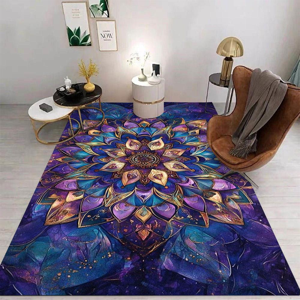Bohemian Mandala Feather Carpet Various Styles With Colorful Floral Dreamcatcher Abstract Patterns Rug For Living Room Decor