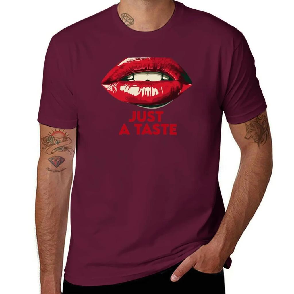Red Lips Just a Taste TShirt anime stuff basketball graphic tees sublime men clothing