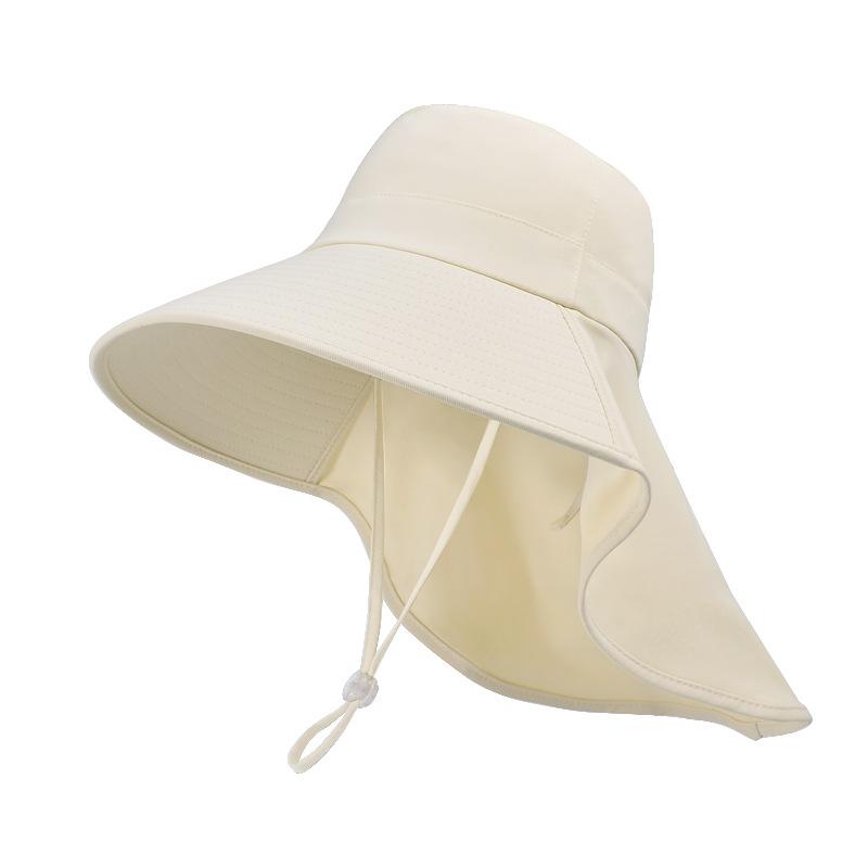 8555 Summer outdoor sunscreen visor versatile large brim shawl fisherman's hat with ponytail hole hat women