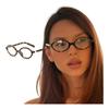 Retro  Spicy Girl Glasses Women'S Elliptical Small Frame Fashion Tortoise Leopard Pattern Glasses