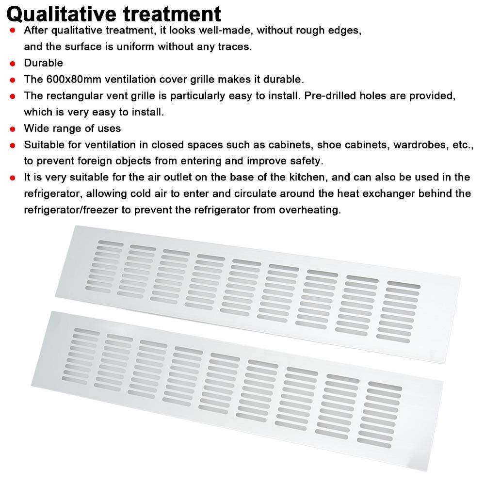 2 Pcs Set Aluminium Alloy Ventilation Grille Multiple Sizes Vent Plate  Closet Ventilation