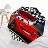 Lightning McQueen,Checkered Flag Automatic Folding Umbrella   Simple 8 Rib Design, Bright Cartoon Pattern, Durable Iron Frame, Suitable For