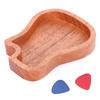 Caixa de Palhetas de Madeira Mogno Forma de Guitarra Estojo para Palhetas Acessórios para Instrumentos Musicais