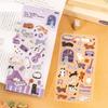 Cartoon Kitten Animal Sticker Adhesive Paper PVC Sticker for Scrapbooking Journal Phone Decoration Classroom Rewarding