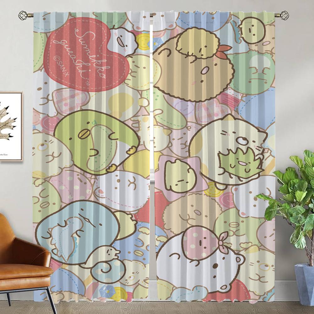 Sumikko Gurashi Blackout Curtain for Room 2 Panel Shades Home Interior Curtains Partition Halloween Decoration Tulle for Bedroom