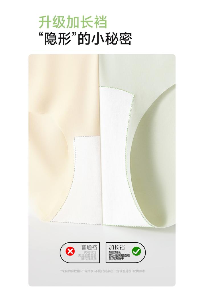Seamless Thin Ice Silk Yoga Extended Crotch Underwear