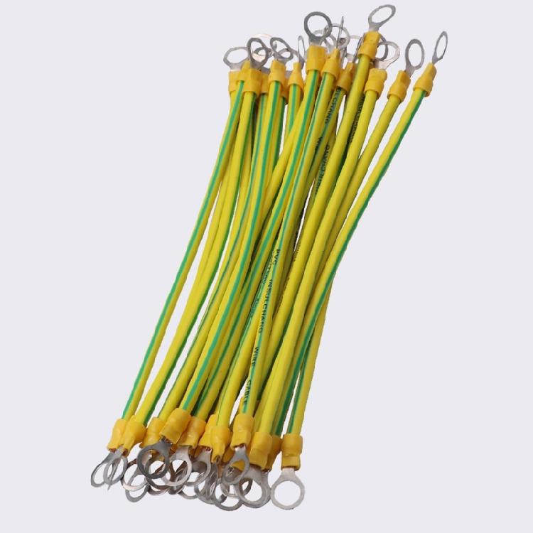 BVR Yellow Green Solar Photovoltaic Grounding Wire Terminals Hole Size 9mm