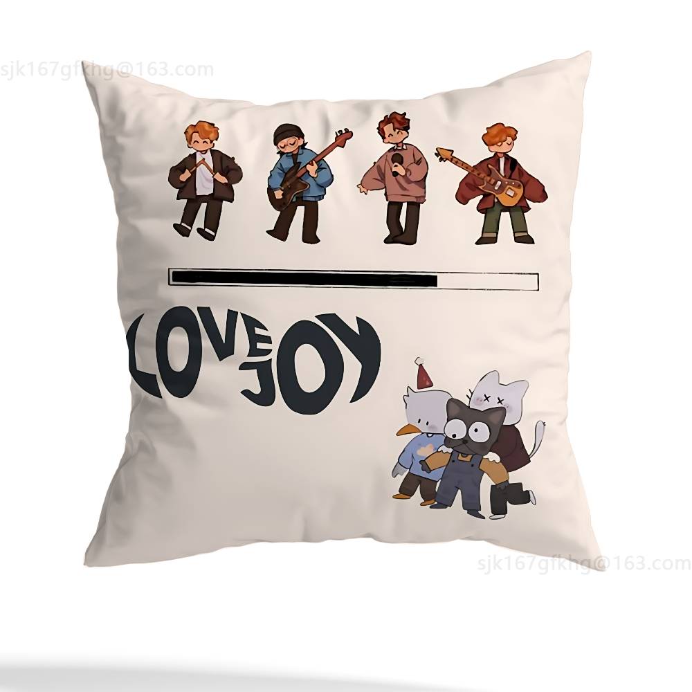 L-Lovejoy Wilbur Pillow Case Square Double-Sided Printing Short Plush Sofa Cushion Cover Bedroom Bedside Pillow