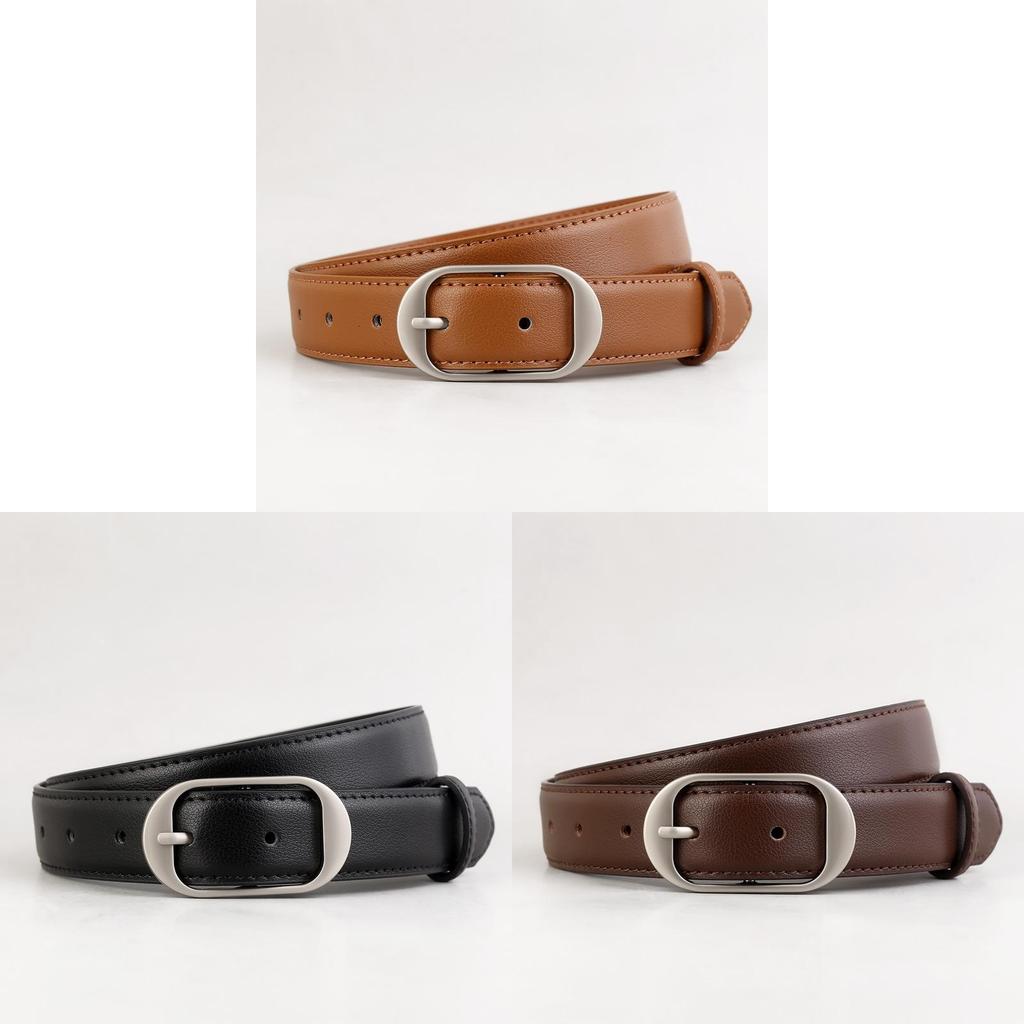 Leather Waist Belt For Women With Classic Pin Buckle Suitable For Jeans