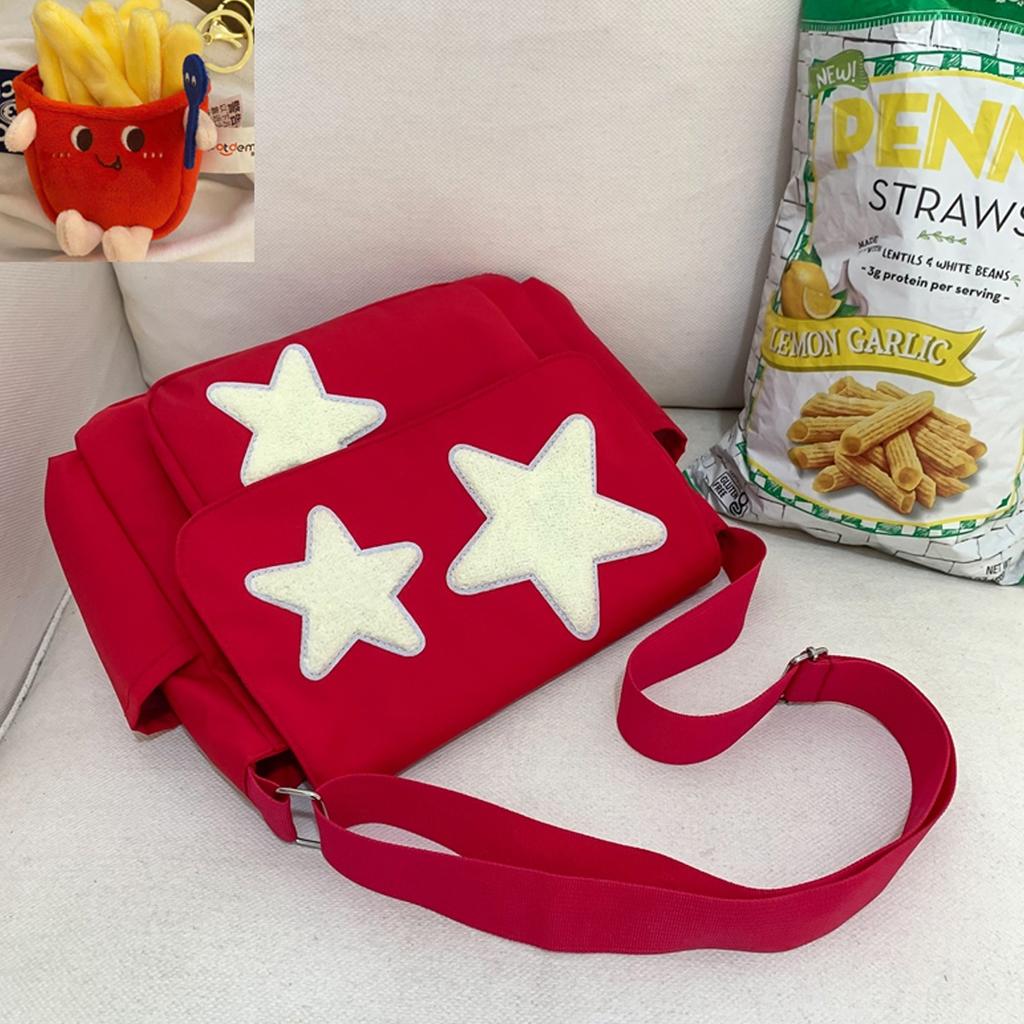Cute postman Bag, aesthetic crossbody bag,Y2K Star Grunge Bag Emo ladies' single-shoulder handbag A-DH