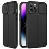 For iPhone 14 Pro Max Litchi Texture Sliding Camshield TPU Protective Phone Case