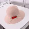Parent-Child Summer Sun Protection Women Big Brim Straw Hat Girls Cute Beach Sun Cap Strawberry Pot Fisherman Hats