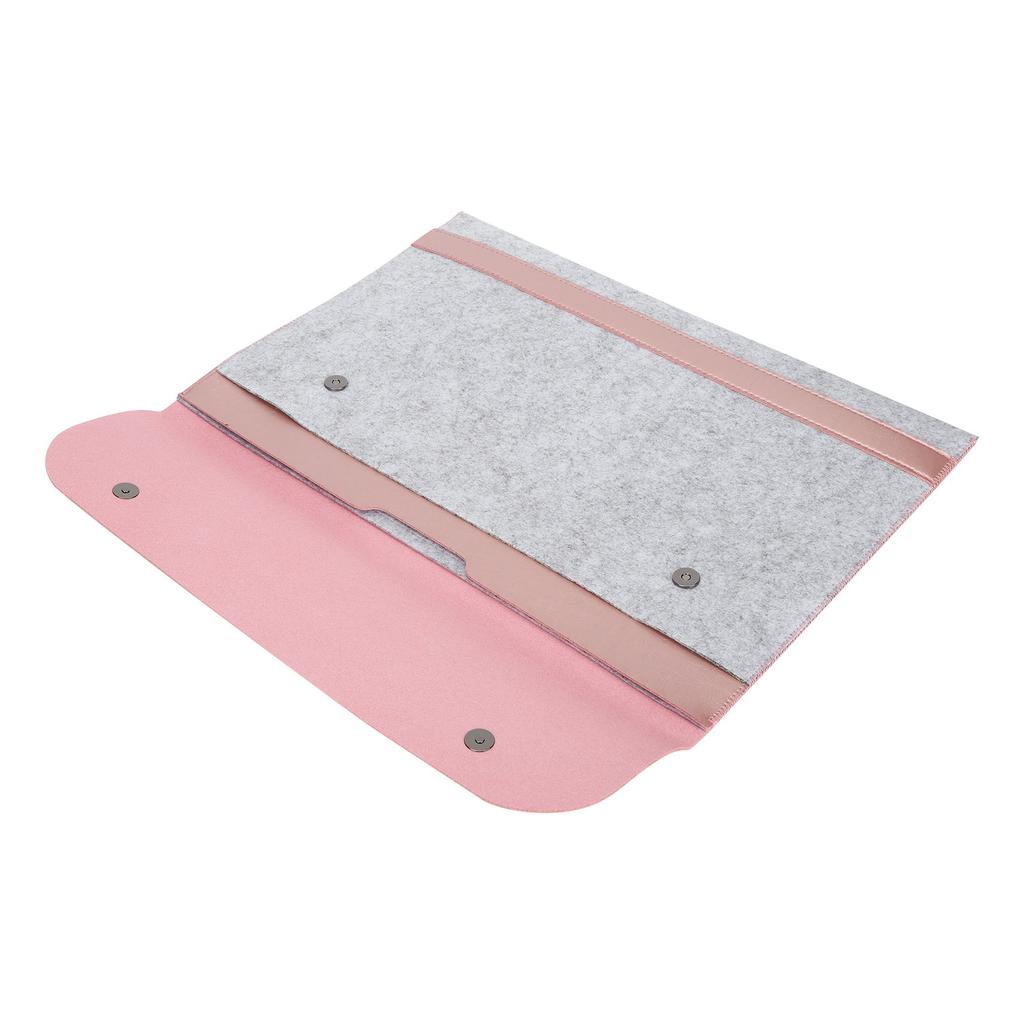 Laptop Sleeve Flip Type Protective Double Layer Felt Microfiber Computer Bag for MacBook Pro 15.4 Inch ModelsRose Gold