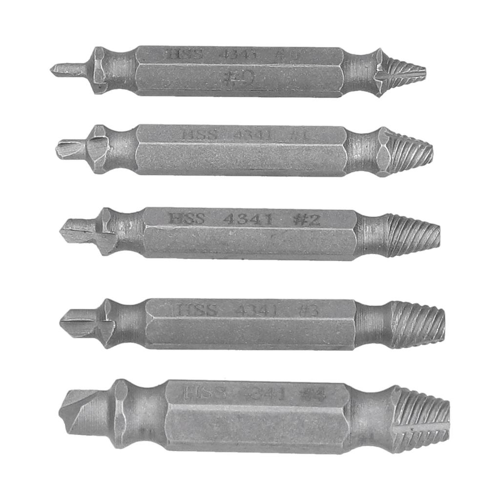 5Pcs Headless Screw Remover Double Heads Metal Bolt Extractor Tool Kit with Plastic Box
