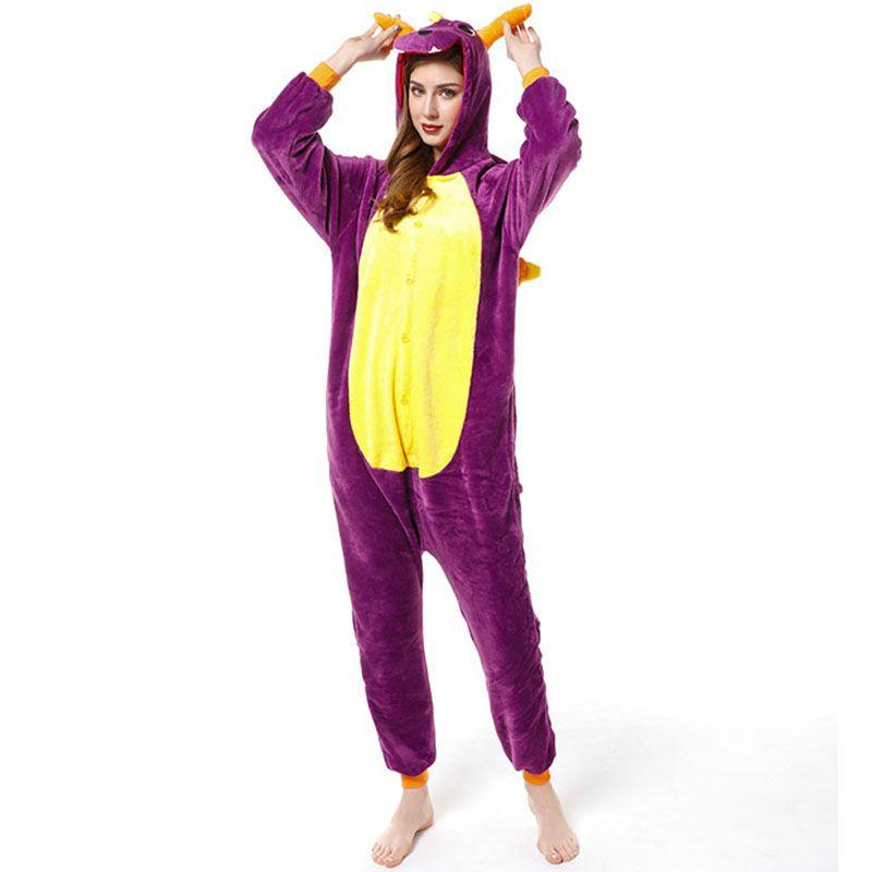 

Дракон Взрослый Унисекс Животное Кигуруми Пижама Косплей Маскарадный Костюм Одежда для Сна For Adult,XL