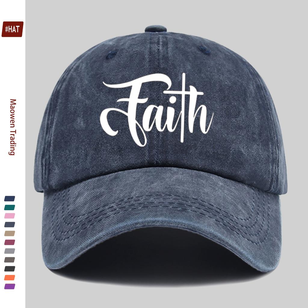 pc Faith Letter Print Baseball Cap Fashionable Trendy Sun Hat Comfortable Lightweight Trucker Hat Adjustable Strap Washabl