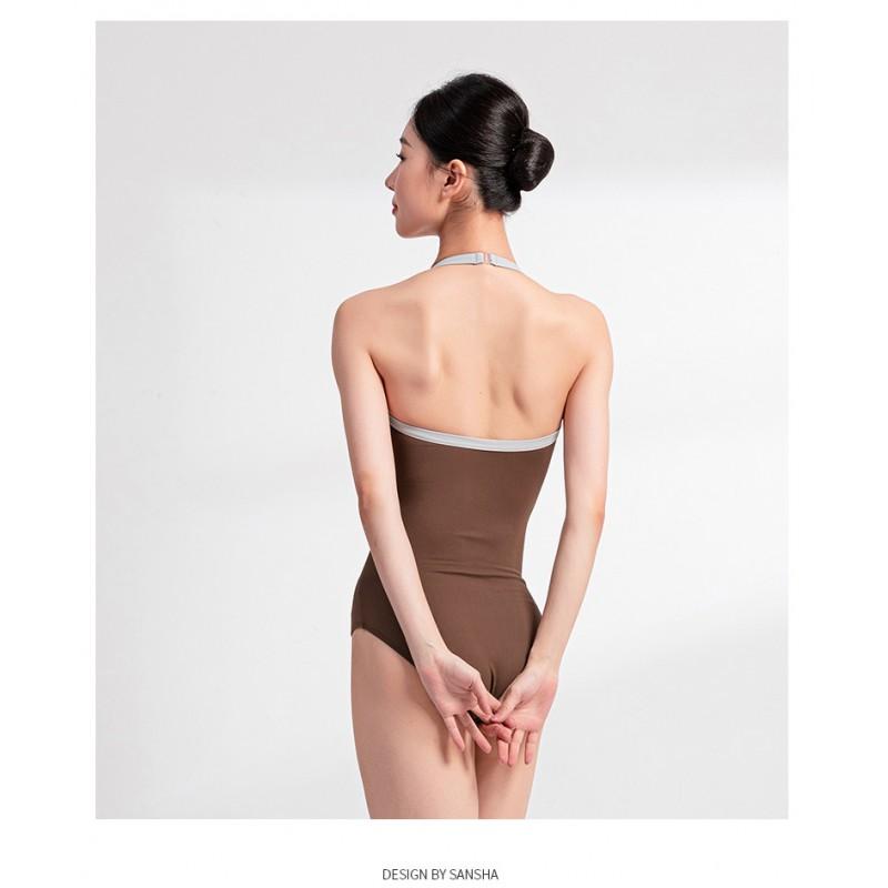 Womens Ballet Leotard With Halter Neck Design Dance Practice Gym Fitness Performance Nylon Spandex Stretchy Bodysuit In