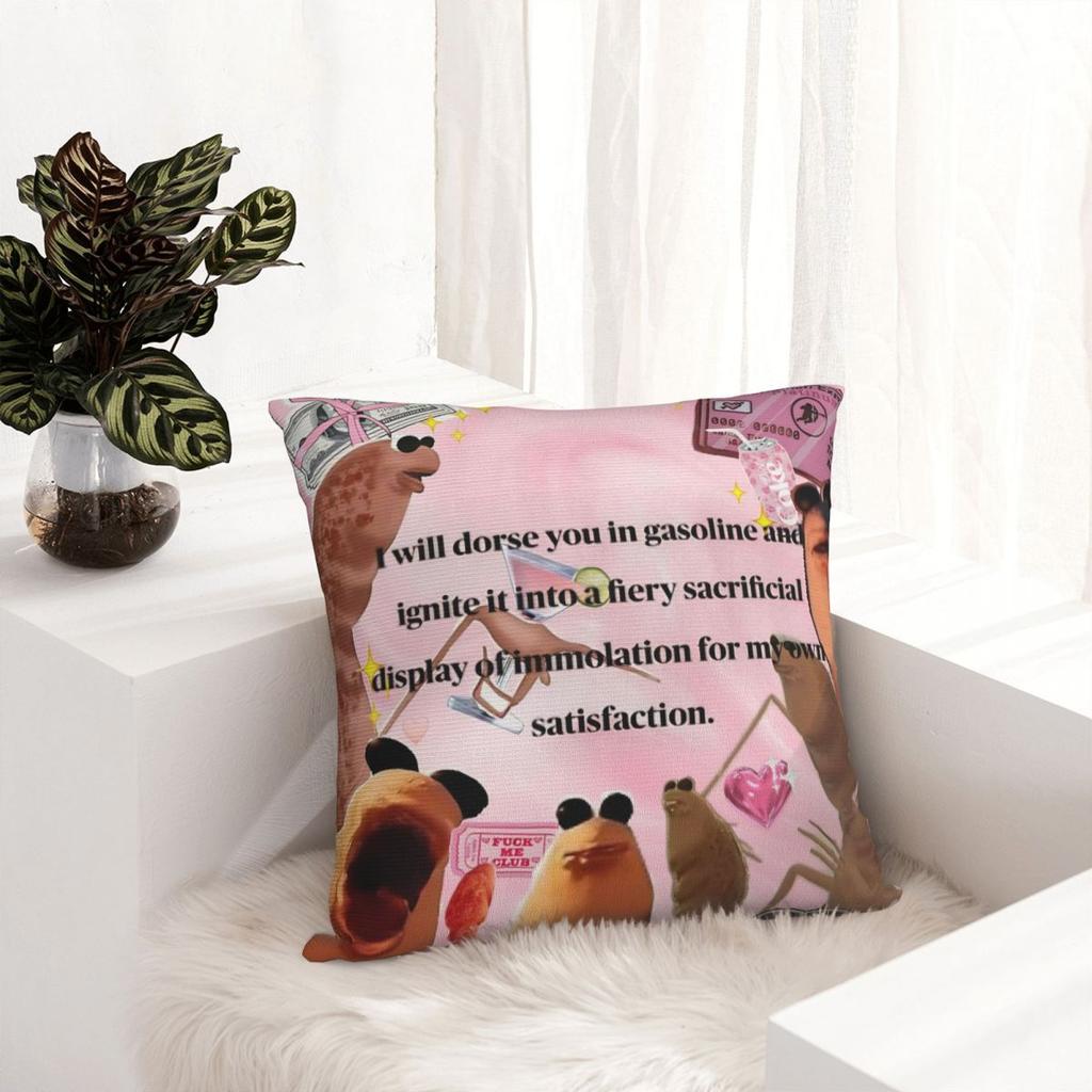 Marcus The Worm Meme Square Pillow Case You're Ruining The Vibe Cushion Covers Customized Decor Pillowcase for Home 45x45cm